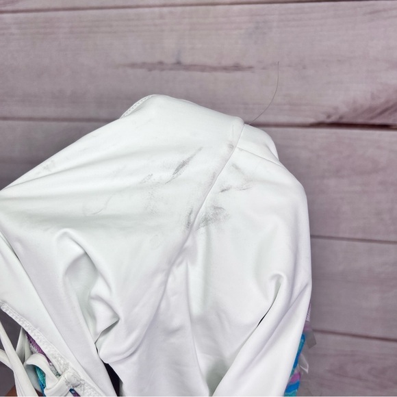 L*Space Mirabella One Piece Swimsuit Halter ZigZag Blue Purple Sz M - Picture 8 of 12